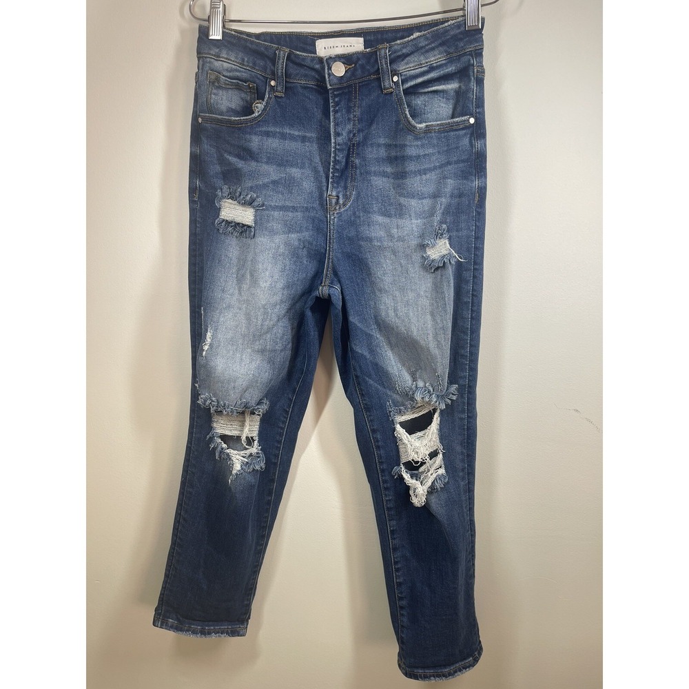 Risen Jeans Size 9/29 Distressed Light Wash 5-pocket‎ High Rise Tapered Leg